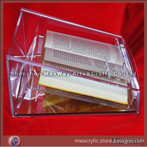 Clear Square Slant Perspex/Acrylic Brochure/Leaflet/Book Display Holder/Stand/Pocket